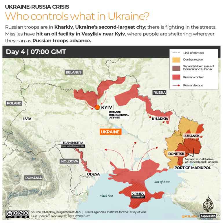 Pembicaraan Rusia-Ukraina dijadwalkan saat pertempuran di kharkiv berkecamuk, Peta Russia Ukraine Siapa mengontrol apa di Ukraina - Lintas 12 portal berita indonesia