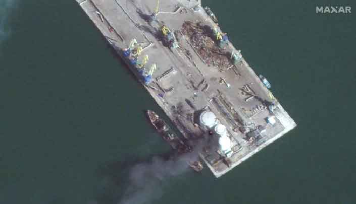 AS memberi intel sebelum Ukraina menenggelamkan kapal perang Rusia. NBC News pertama kali melaporkan [Foto: AFP/Maxar]