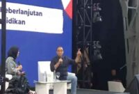 Bakal capres Anies Baswedan saat menjadi pembicara dalam acara Belajaraya 2023 di Pos Bloc, Jakarta Pusat, Sabtu (29/7/2023)