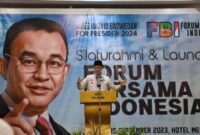 Anies Rasyid Baswedan ketika memberikan pidato dalam Silaturahmi dan Launching Forum Bersama Indonesia di Hotel Anggrek, Jakarta Barat, Jumat (15/9) [Foto: L12]