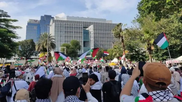 Ribuan Warga Gelar Aksi "Berjuta Doa untuk Syuhuda" di Depan Kedubes AS, TNI Gugur di Lebanon